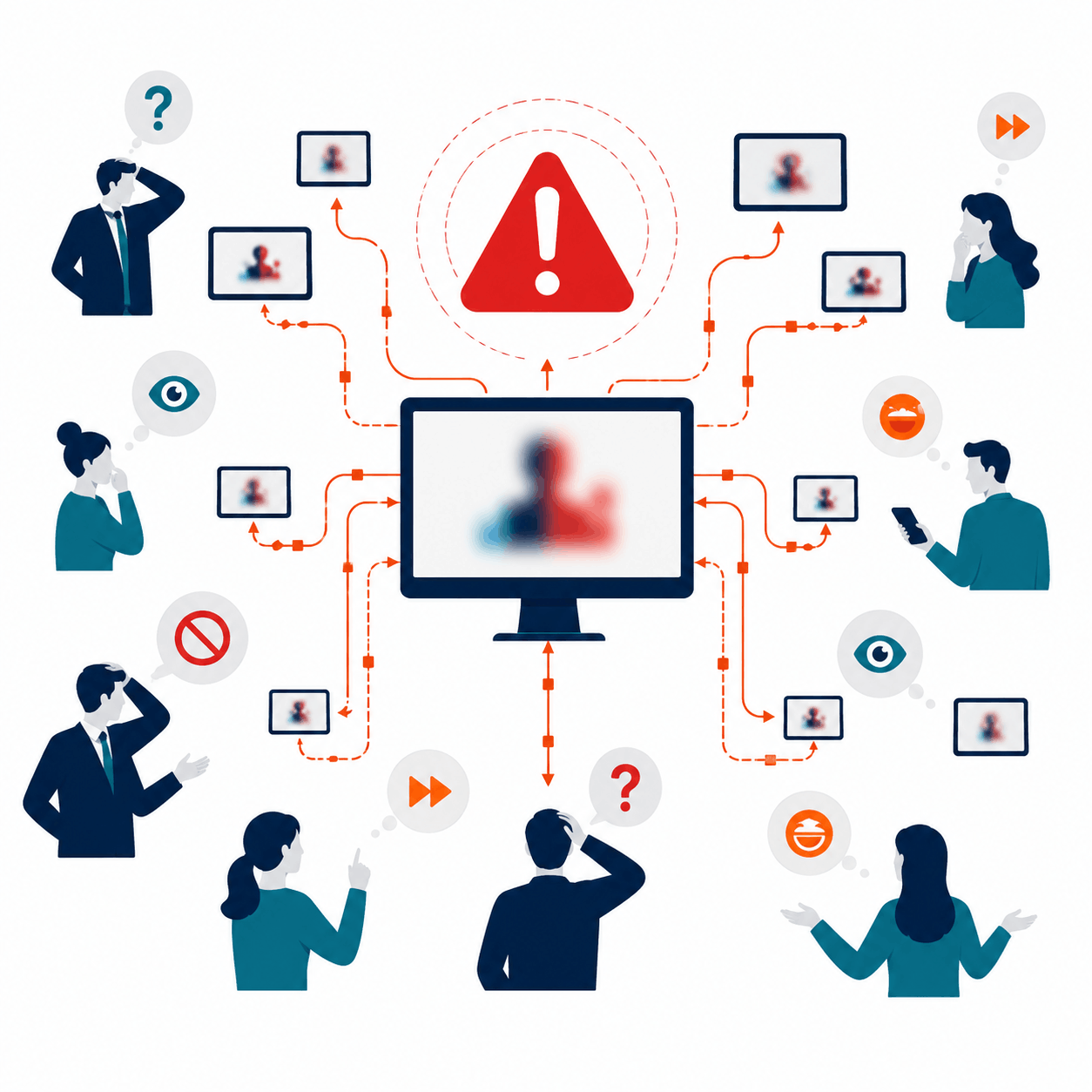 Employees discussing harmful circulation of AI-generated sexual content in workplace environments