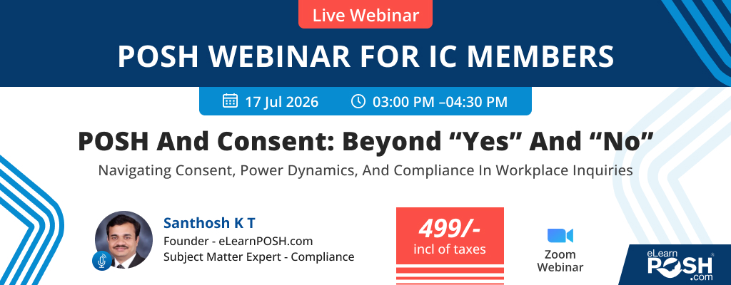 POSH Annual Webinar for IC Members - July 2026