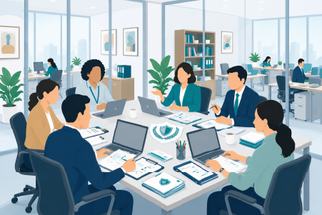 Professionals reviewing POSH compliance together